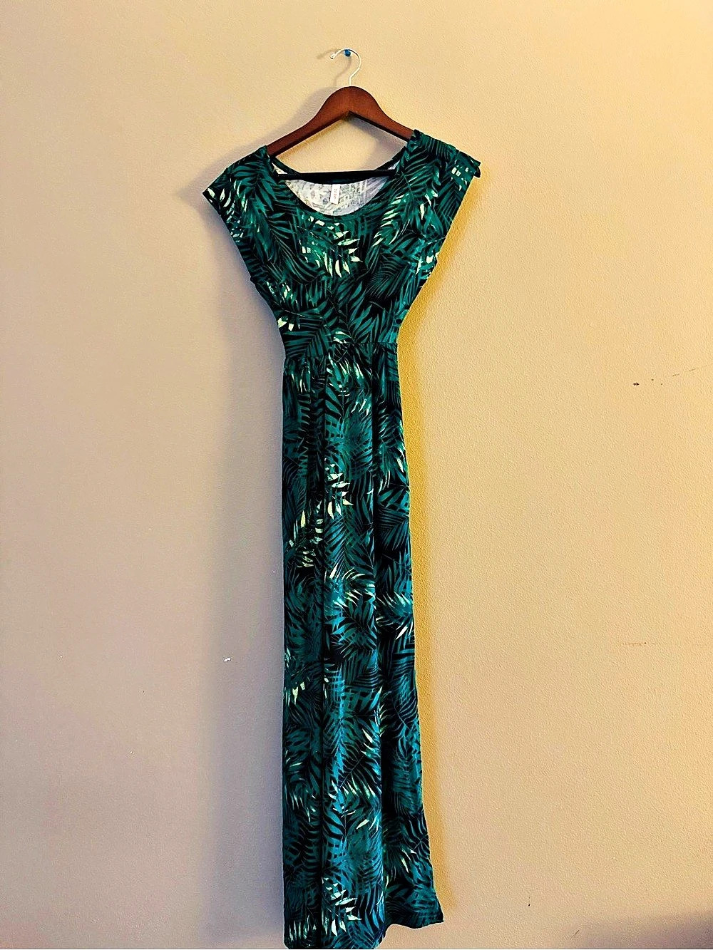 BB Dakota Maxi Dress in Green & Black Size Small Like New